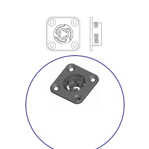 QUICK-FIT клипса "Свободная" М27Х27 с фланцем  под отверстие Ø24,8mm черная