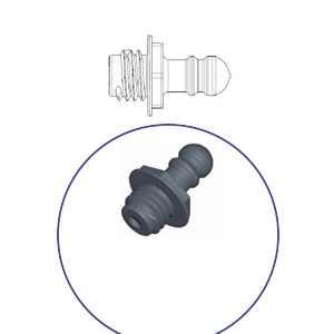 QUICK-FIT фиксатор длинный M13/длинная резьба M10x7.5mm под отверстие Ø8-9мм черный