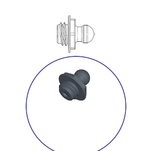 QUICK-FIT фиксатор короткий M13/короткая резьба M10x4.8мм под отверстие Ø8-9мм черный