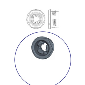 QUICK-FIT клипса стандартная  M21 с резьбой под отверстие Ø 19,8mm, черная