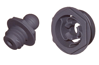 QUICK-FIT фиксатор короткий M13/длинная резьба M10x7.5mm под отверстие Ø8-9мм черный 