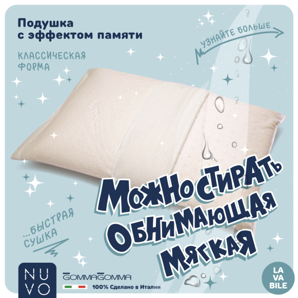 Подушка прямоугольная LAVABILE 60*40*15 - комплект