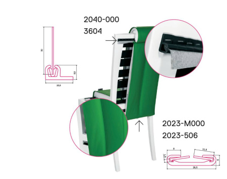 Профиль 3604-000 ответка к CLIP-FIX 20 мм (400 шт *1,2 м)