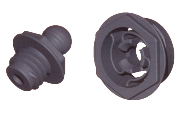 QUICK-FIT фиксатор короткий M13/длинная резьба M10x7.5mm под отверстие Ø8-9мм черный 
