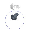 QUICK-FIT фиксатор длинный M13/короткая резьба M10x4.8mm под отверстие Ø8-9мм черный